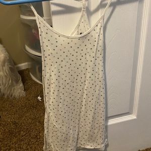 American eagle white polka dot tank